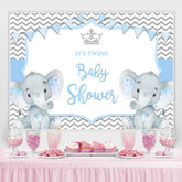 Es ist Zwillinge Zwei Baby Blau Elefanten babydusche Hintergrund